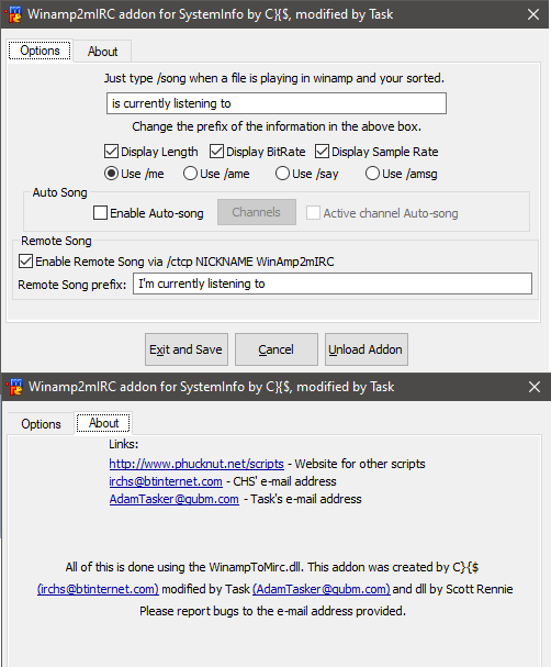 Preview Winamp2mIRC