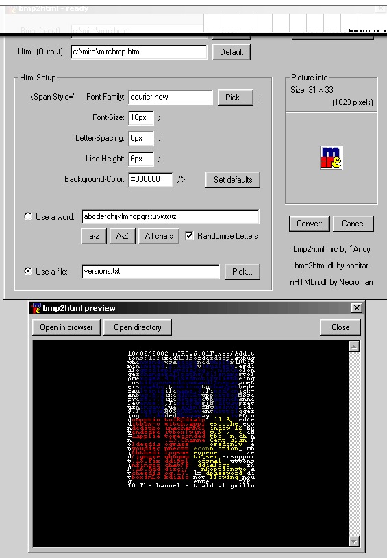 Preview bmp2html