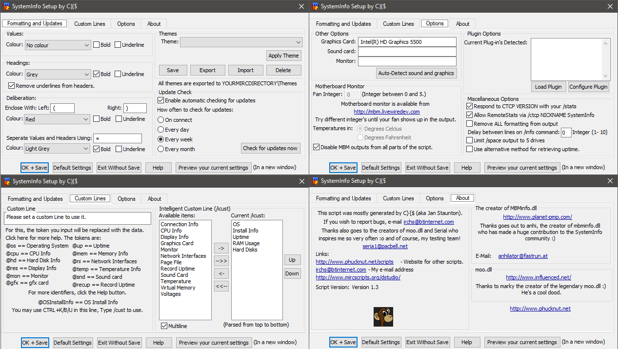 Preview System info