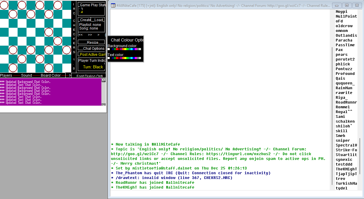 Preview IRC Checkers v1.0a 1998